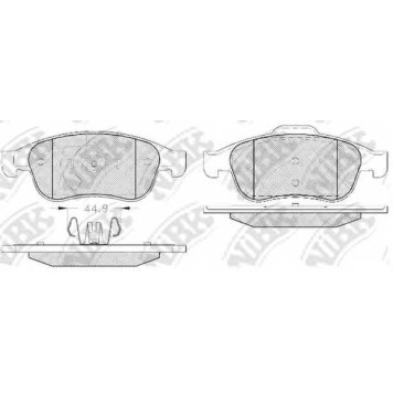 Колодки тормозные дисковые передний для RENAULT DUSTER, FLUENCE(L30#), GRAND(JZ0/1#), MEGANE(BZ0#, DZ0/1#, EZ0/1#, KZ0/1), SCENIC(JZ0/1#) <b>NiBK PN0551</b>