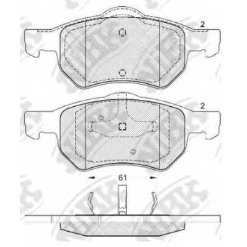 Колодки тормозные дисковые передний для CHRYSLER VOYAGER(RG,RS) <b>NiBK PN0835</b>