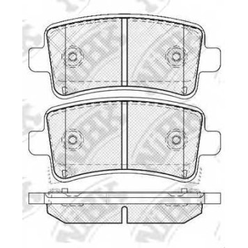 Колодки тормозные дисковые задний для CHEVROLET MALIBU(V300) / OPEL INSIGNIA / SAAB 9-5(YS3G) <b>NiBK PN0840</b>
