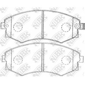 Колодки тормозные дисковые передний для HYUNDAI COUPE, ELANTRA, LANTRA, MATRIX, SONATA / KIA JOICE, MAGENTIS / NISSAN PRAIRIE <b>NiBK PN2245</b>