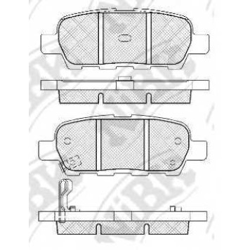 Колодки тормозные дисковые задний для INFINITI EX, FX, G, M, M45 / NISSAN 350 Z, CUBE, ELGRAND, JUKE, LEAF, MAXIMA QX, MURANO, QASHQAI, QUEST, SENTRA, SERENA, TEANA, TIIDA, X-TRAIL / RENAULT KOLEOS / SUZUKI GRAND VITARA <b>NiBK PN2466</b>