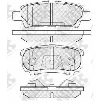 Колодки тормозные дисковые задний для CHRYSLER SEBRING(JS) / MITSUBISHI LANCER(CJ-CP#, CS#A, CS#W, CT0, CX#A, CY/Z#A), OUTLANDER(CU#W) <b>NiBK PN3502</b>