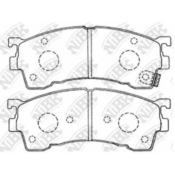 Колодки тормозные дисковые передний для KIA SHUMA(FB) / MAZDA 323 F(BJ), 626(GE,GF,GW), FAMILIA(BA,BJ), MX-6(GE), PREMACY(CP), XEDOS 6(CA) <b>NiBK PN5239</b>
