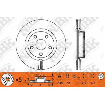 Тормозной диск NiBK RN1241