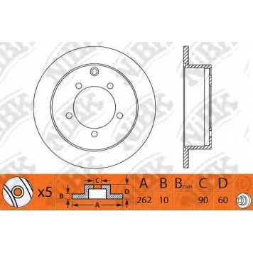 Тормозной диск NiBK RN1242