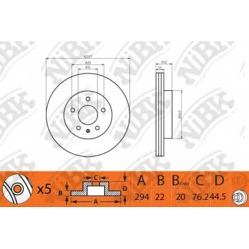 Тормозной диск NiBK RN1399