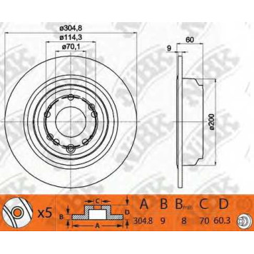 Тормозной диск NiBK RN1407