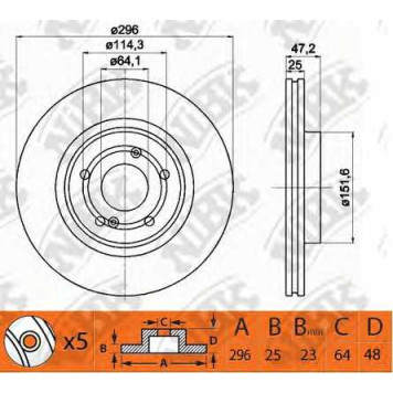 Тормозной диск NiBK RN1408