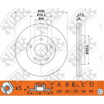 Тормозной диск NiBK RN1426