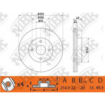Тормозной диск NiBK RN1458