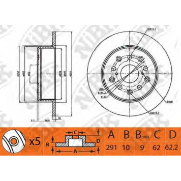 Тормозной диск NiBK RN1485