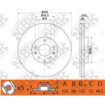 Тормозной диск NiBK RN1503