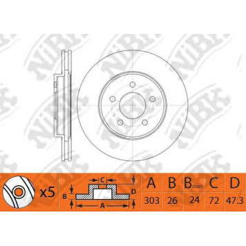 Тормозной диск NiBK RN1520