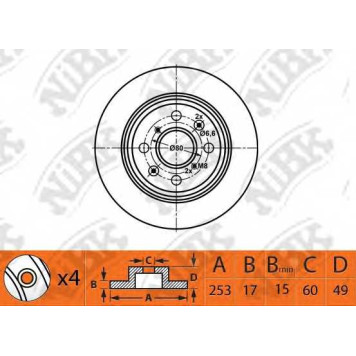 Тормозной диск NiBK RN1523