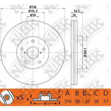 Тормозной диск NiBK RN1527