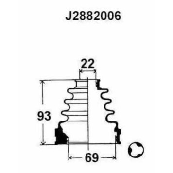 Комплект пылника приводного вала NIPPARTS J2882006