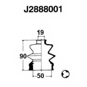 Комплект пылника приводного вала NIPPARTS J2888001