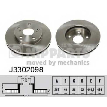 Тормозной диск NIPPARTS J3302098