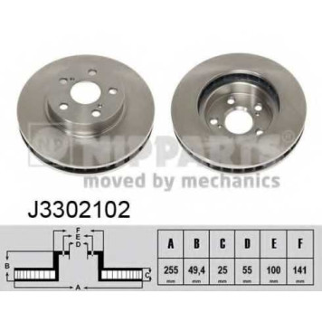 Тормозной диск NIPPARTS J3302102