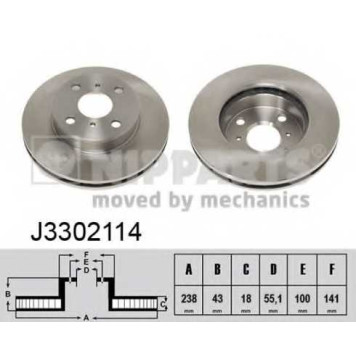Тормозной диск NIPPARTS J3302114