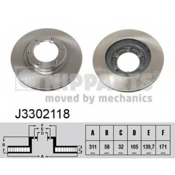 Тормозной диск NIPPARTS J3302118