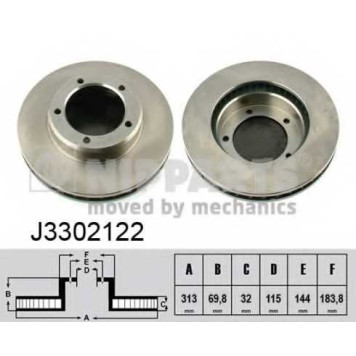 Тормозной диск NIPPARTS J3302122