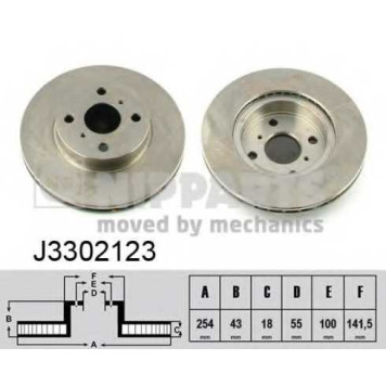 Тормозной диск NIPPARTS J3302123