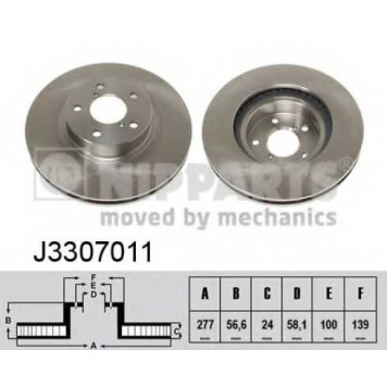 Тормозной диск NIPPARTS J3307011