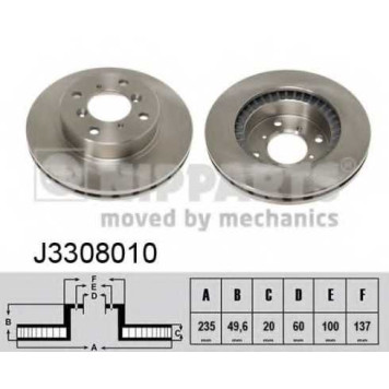Тормозной диск NIPPARTS J3308010