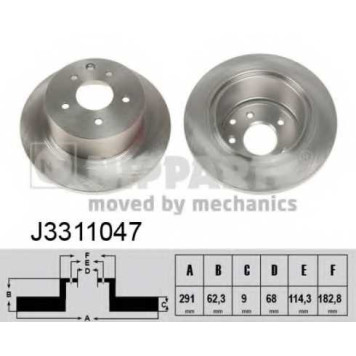 Тормозной диск NIPPARTS J3311047