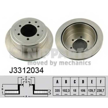 Тормозной диск NIPPARTS J3312034