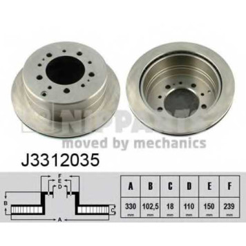 Тормозной диск NIPPARTS J3312035