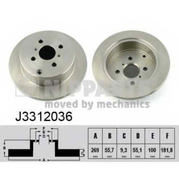 Тормозной диск NIPPARTS J3312036