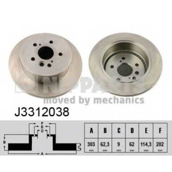 Тормозной диск NIPPARTS J3312038