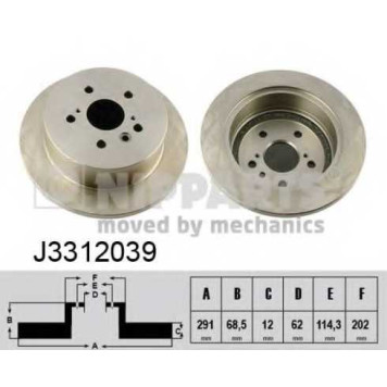 Тормозной диск NIPPARTS J3312039