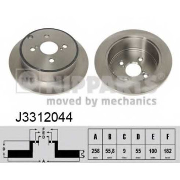 Тормозной диск NIPPARTS J3312044