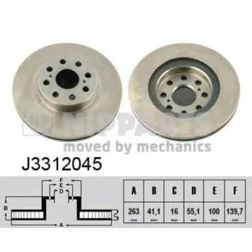 Тормозной диск NIPPARTS J3312045