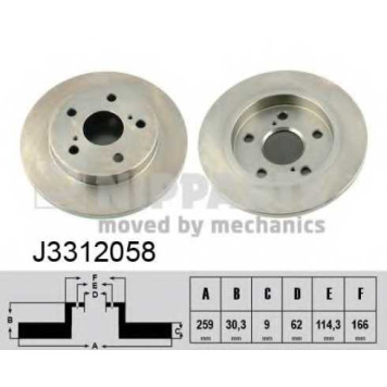 Тормозной диск NIPPARTS J3312058
