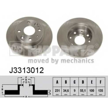 Тормозной диск NIPPARTS J3313012