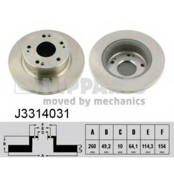 Тормозной диск NIPPARTS J3314031