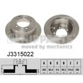 Тормозной диск NIPPARTS J3315022