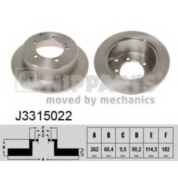 Тормозной диск NIPPARTS J3315022