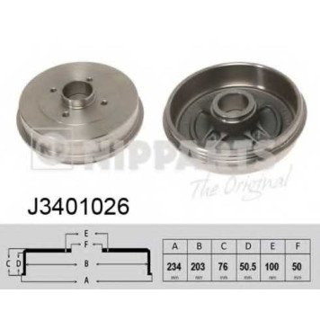 Тормозной барабан NIPPARTS J3401026