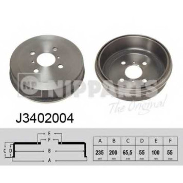 Тормозной барабан NIPPARTS J3402004