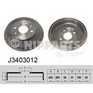 Тормозной барабан NIPPARTS J3403012