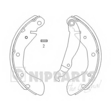 Комплект тормозных колодок для CHEVROLET LACETTI, LANOS, NUBIRA / DAEWOO ARANOS, BROUGHAM, CIELO, ESPERO, LACETTI, LANOS, LEMANS, NEXIA, NUBIRA, PRINCE, TOSCA <b>NIPPARTS J3500900</b>