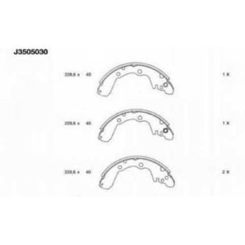 Комплект тормозных колодок для HYUNDAI SANTAMO / MITSUBISHI COLT, LANCER, PAJERO MINI, SANTAMO, SPACE RUNNER, SPACE <b>NIPPARTS J3505030</b>