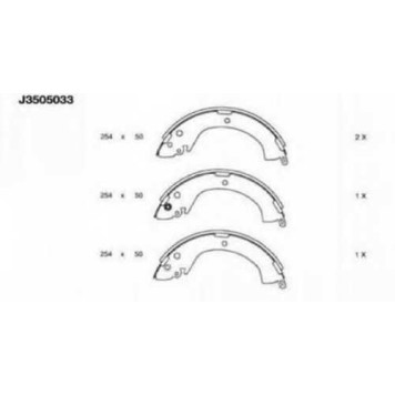 Комплект тормозных колодок для MITSUBISHI DELICA, L 200, L 400 / SPACE GEAR, L 400 <b>NIPPARTS J3505033</b>