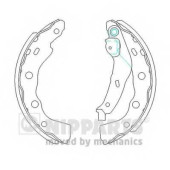 Комплект тормозных колодок для MITSUBISHI CARISMA(DA#), SPACE STAR(DG#A) <b>NIPPARTS J3505034</b>