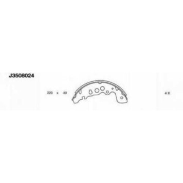 Комплект тормозных колодок для SUZUKI CAPPUCINO(EA), GRAND VITARA(FT,JT), LJ, VITARA(ET,TA) <b>NIPPARTS J3508024</b>